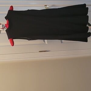 LOFT Black Textured Midi Dress